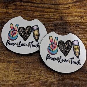 2 For $5 Item: Teacher Themed Car Coaster Set New!